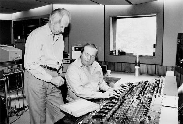 George Martin and Geoff Emerick in the Penthouse Studio